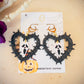 Ghost face heart earrings