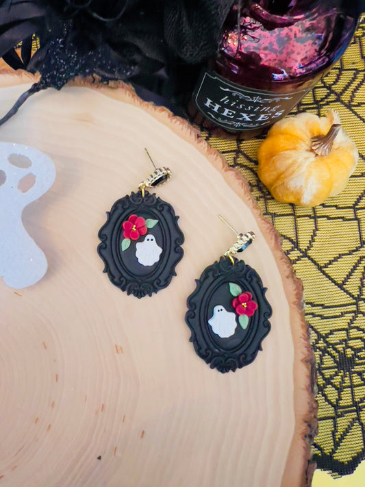 Framed ghost earrings