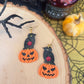 Pumpkin crow earrings