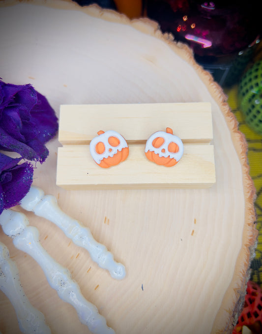 Poison pumpkin stud earrings