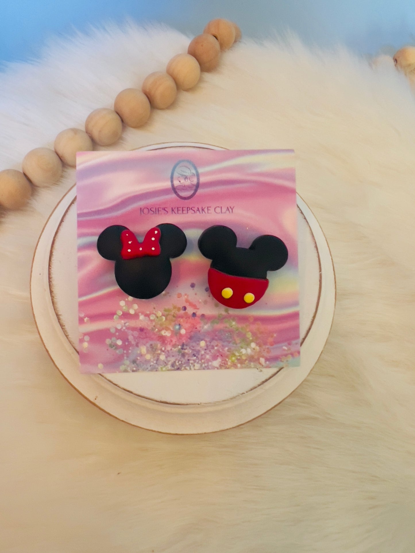 Mouse Ear Puffy Studs