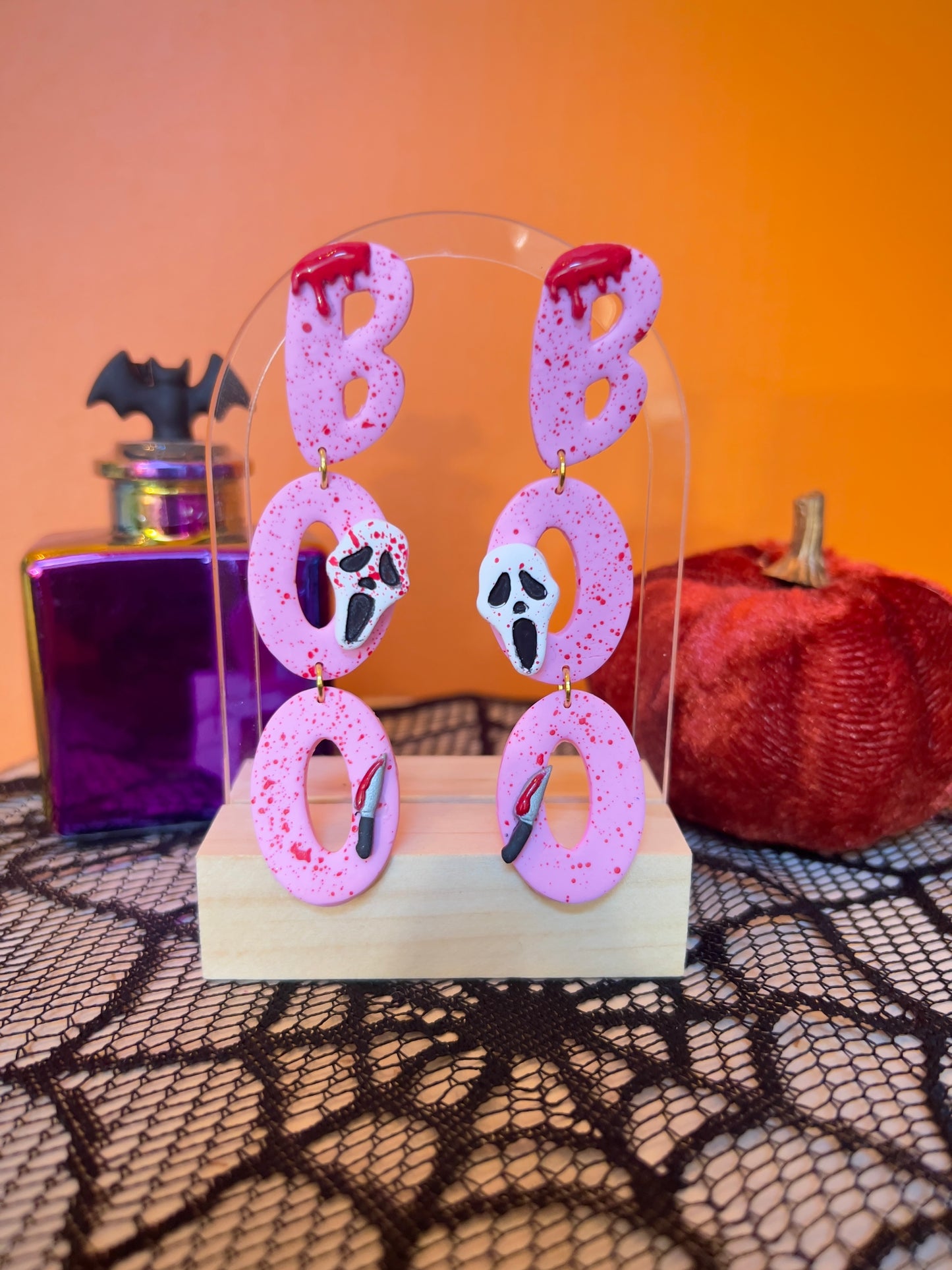 Ghost face Boo earrings