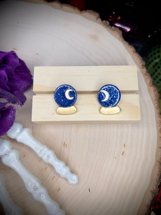 Crystal ball stud earrings