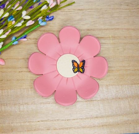 Pink flower trinket dish