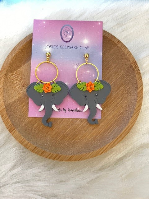 Elephant dangle earrings