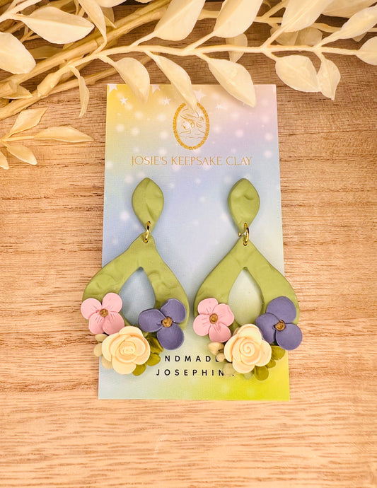 Jade Floral Teardrop Earrings