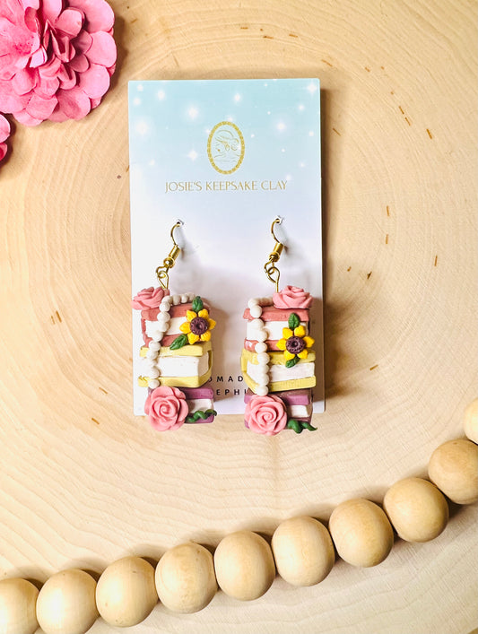 Pretty Pearl Book Earrings