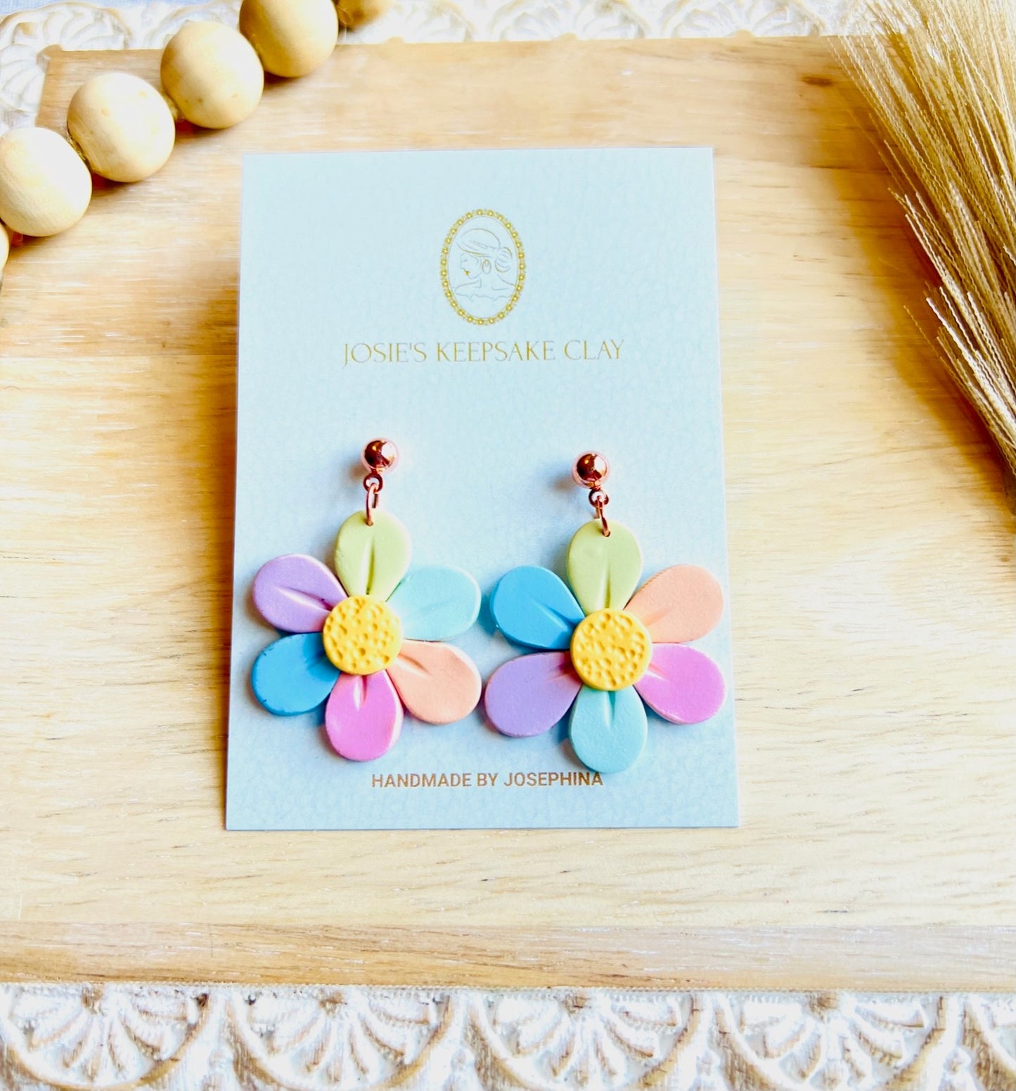 Rainbow Flower Earrings